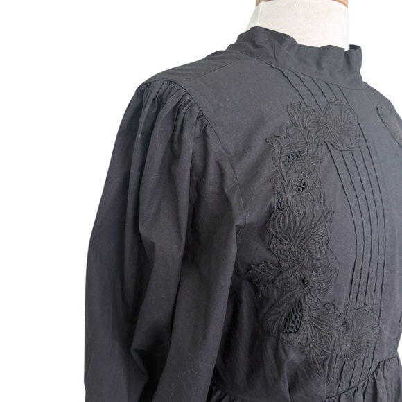 Happy x Nature Elegant Black Floral Pecaboo Back  Size Dress Medium - Picture 3 of 11